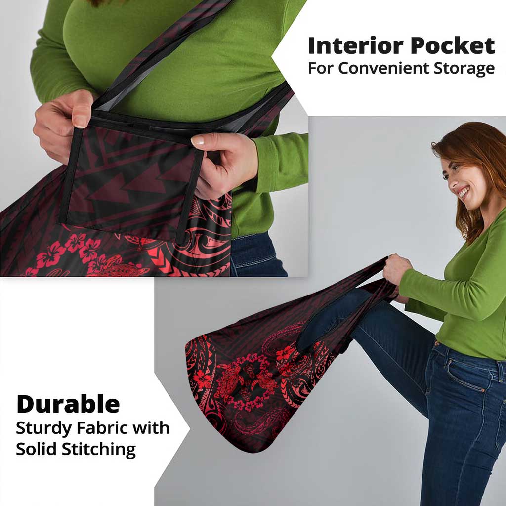 Polynesian Turtle Valentine Grocery Bag You And Me Red Hibiscus Heart