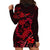 Polynesian Turtle Valentine Hoodie Dress You And Me Red Hibiscus Heart LT01 - Polynesian Pride