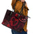 Polynesian Turtle Valentine Leather Tote Bag You And Me Red Hibiscus Heart LT01 - Polynesian Pride