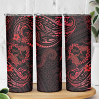 Polynesian Turtle Valentine Skinny Tumbler You And Me Red Hibiscus Heart