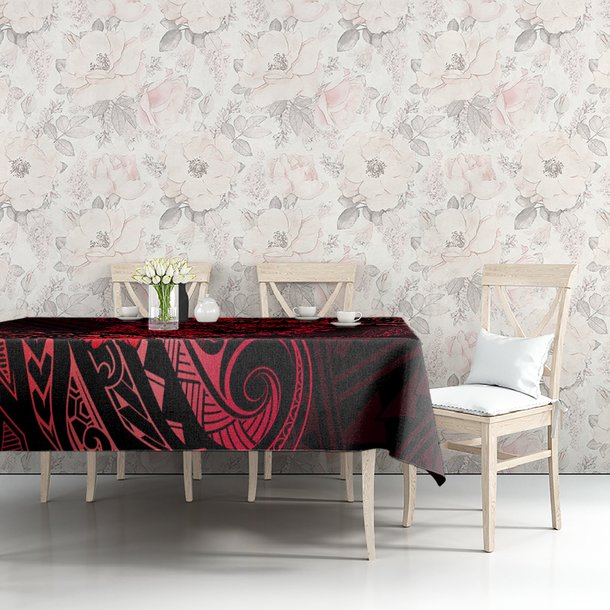 Polynesian Turtle Valentine Tablecloth You And Me Red Hibiscus Heart LT01 - Polynesian Pride
