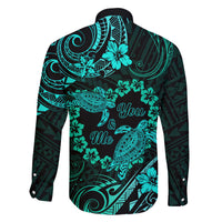 Polynesian Turtle Valentine Family Matching Puletasi and Hawaiian Shirt You And Me Turquoise Hibiscus Heart LT01 - Polynesian Pride