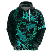 Polynesian Turtle Valentine Hoodie You And Me Turquoise Hibiscus Heart LT01 - Polynesian Pride