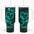 Polynesian Turtle Valentine Tumbler With Handle You And Me Turquoise Hibiscus Heart