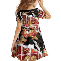 Hawaii Japanese Culture Black Family Matching Off The Shoulder Long Sleeve Dress and Hawaiian Shirt Spring Cranes Aloha Pattern LT01 - Polynesian Pride