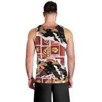 Hawaii Japanese Culture Black Men Tank Top Spring Cranes Aloha Pattern