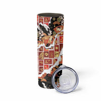 Hawaii Japanese Culture Black Skinny Tumbler Spring Cranes Aloha Pattern