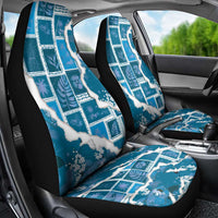 Hawaii Japanese Culture Blue Car Seat Cover Spring Cranes Aloha Pattern