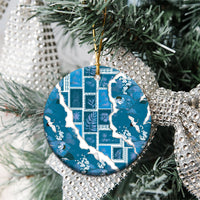 Hawaii Japanese Culture Blue Ceramic Ornament Spring Cranes Aloha Pattern LT01 - Polynesian Pride