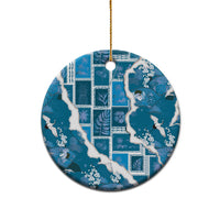 Hawaii Japanese Culture Blue Ceramic Ornament Spring Cranes Aloha Pattern LT01 - Polynesian Pride