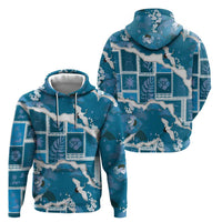Hawaii Japanese Culture Blue Hoodie Spring Cranes Aloha Pattern