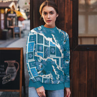 Hawaii Japanese Culture Blue Ugly Christmas Sweater Spring Cranes Aloha Pattern LT01 - Polynesian Pride