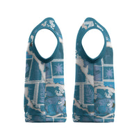 Hawaii Japanese Culture Blue Christmas Knitted V-Neck Vest Spring Cranes Aloha Pattern LT01 - Polynesian Pride
