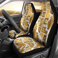 Hawaii Japanese Culture Gold Car Seat Cover Spring Cranes Aloha Pattern