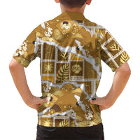 Hawaii Japanese Culture Gold Hawaiian Shirt Spring Cranes Aloha Pattern