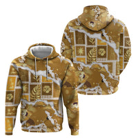 Hawaii Japanese Culture Gold Hoodie Spring Cranes Aloha Pattern