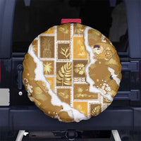 Hawaii Japanese Culture Gold Spare Tire Cover Spring Cranes Aloha Pattern