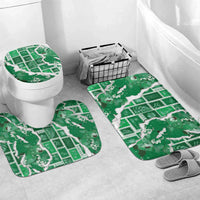 Hawaii Japanese Culture Green Bathroom Set Spring Cranes Aloha Pattern