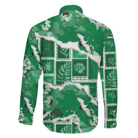 Hawaii Japanese Culture Green Family Matching Summer Maxi Dress and Hawaiian Shirt Spring Cranes Aloha Pattern LT01 - Polynesian Pride