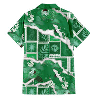Hawaii Japanese Culture Green Hawaiian Shirt Spring Cranes Aloha Pattern