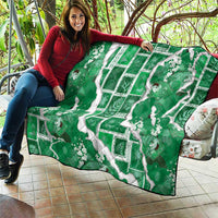Hawaii Japanese Culture Green Quilt Spring Cranes Aloha Pattern
