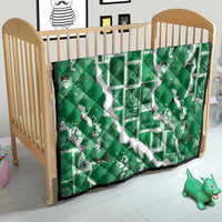 Hawaii Japanese Culture Green Quilt Spring Cranes Aloha Pattern