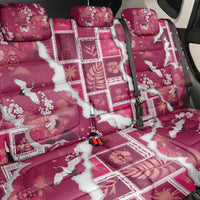 Hawaii Japanese Culture Pink Back Car Seat Cover Spring Cranes Aloha Pattern