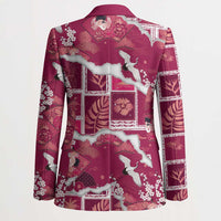 Hawaii Japanese Culture Pink Blazer Spring Cranes Aloha Pattern