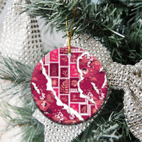 Hawaii Japanese Culture Pink Ceramic Ornament Spring Cranes Aloha Pattern LT01 - Polynesian Pride