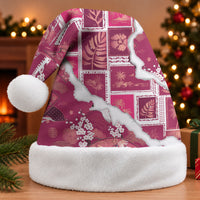 Hawaii Japanese Culture Pink Christmas Santa Hat Spring Cranes Aloha Pattern LT01 Without Fur Pink - Polynesian Pride
