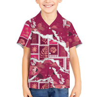 Hawaii Japanese Culture Pink Family Matching Tank Maxi Dress and Hawaiian Shirt Spring Cranes Aloha Pattern LT01 Son's Shirt Pink - Polynesian Pride