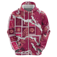 Hawaii Japanese Culture Pink Hoodie Spring Cranes Aloha Pattern