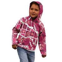 Hawaii Japanese Culture Pink Kid Hoodie Spring Cranes Aloha Pattern