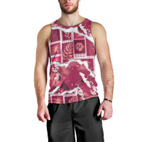 Hawaii Japanese Culture Pink Men Tank Top Spring Cranes Aloha Pattern