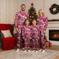 Hawaii Japanese Culture Pink Christmas Pajama Set Spring Cranes Aloha Pattern LT01 - Polynesian Pride