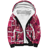Hawaii Japanese Culture Pink Sherpa Hoodie Spring Cranes Aloha Pattern