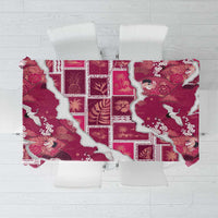 Hawaii Japanese Culture Pink Tablecloth Spring Cranes Aloha Pattern
