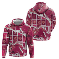 Hawaii Japanese Culture Pink Zip Hoodie Spring Cranes Aloha Pattern