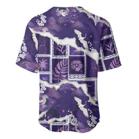 Hawaii Japanese Culture Purple Baseball Jersey Spring Cranes Aloha Pattern