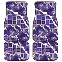 Hawaii Japanese Culture Purple Car Mats Spring Cranes Aloha Pattern
