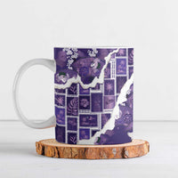 Hawaii Japanese Culture Purple Ceramic Mug Spring Cranes Aloha Pattern
