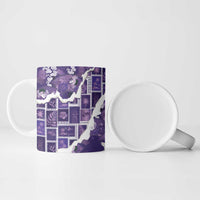 Hawaii Japanese Culture Purple Ceramic Mug Spring Cranes Aloha Pattern