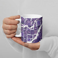 Hawaii Japanese Culture Purple Ceramic Mug Spring Cranes Aloha Pattern