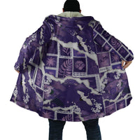 Hawaii Japanese Culture Purple Cloak Spring Cranes Aloha Pattern