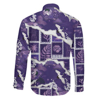 Hawaii Japanese Culture Purple Family Matching Off Shoulder Maxi Dress and Hawaiian Shirt Spring Cranes Aloha Pattern LT01 - Polynesian Pride