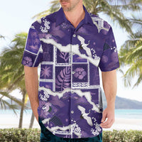 Hawaii Japanese Culture Purple Hawaiian Shirt Spring Cranes Aloha Pattern
