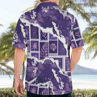 Hawaii Japanese Culture Purple Hawaiian Shirt Spring Cranes Aloha Pattern