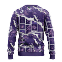 Hawaii Japanese Culture Purple Ugly Christmas Sweater Spring Cranes Aloha Pattern LT01 - Polynesian Pride