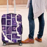 Hawaii Japanese Culture Purple Luggage Cover Spring Cranes Aloha Pattern