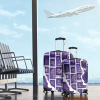 Hawaii Japanese Culture Purple Luggage Cover Spring Cranes Aloha Pattern